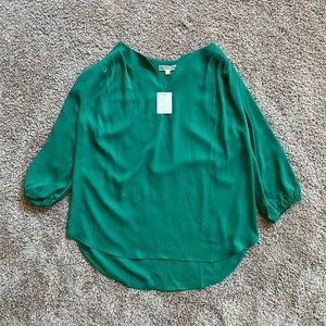 Pleoine | Kelly Green 3/4 sleeve blouse NWT